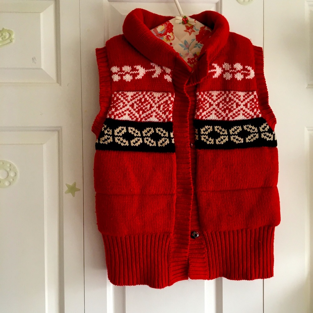 Retro Red Winter Vest